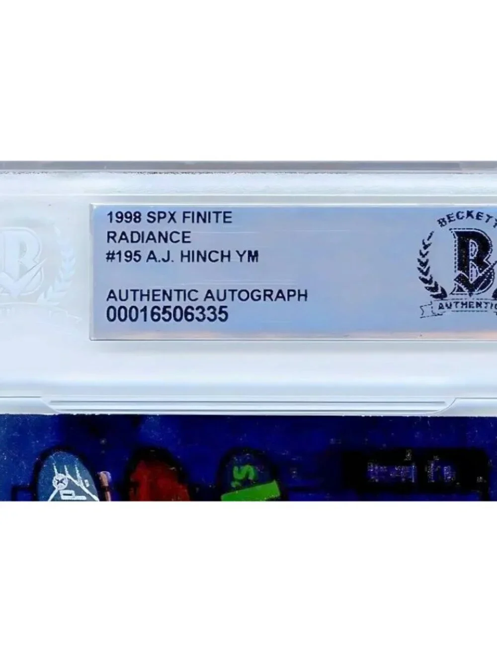 AJ Hinch Signed 1998 SPx Finite #195 A’s Baseball Card BAS Slabbed /2500 Auto